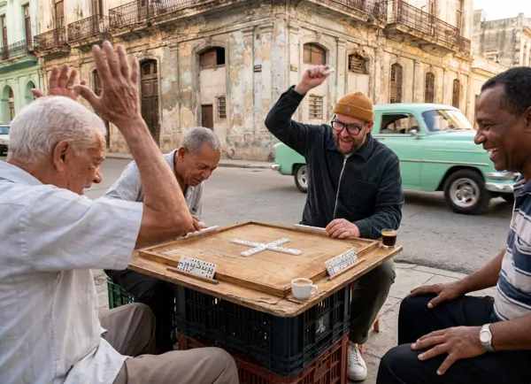 Elderly Cuban men playing dominoes in Havana