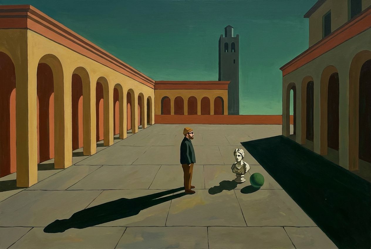 The person in a Giorgio de Chirico metaphysical