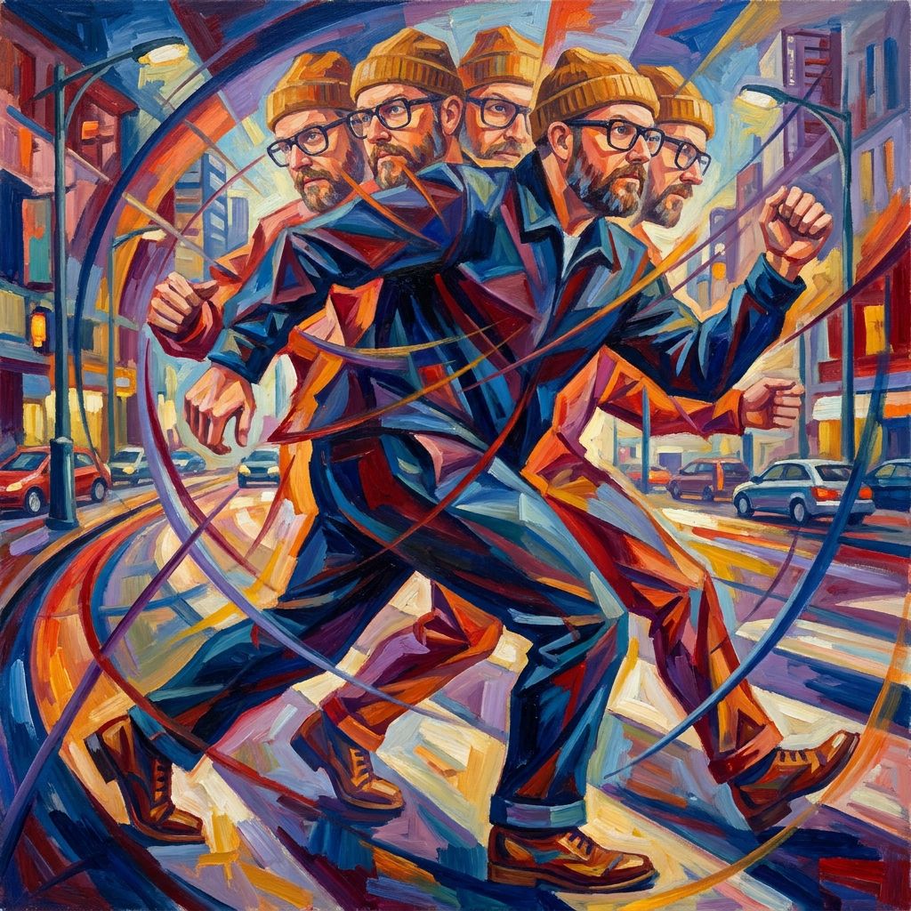The person in Italian Futurist style