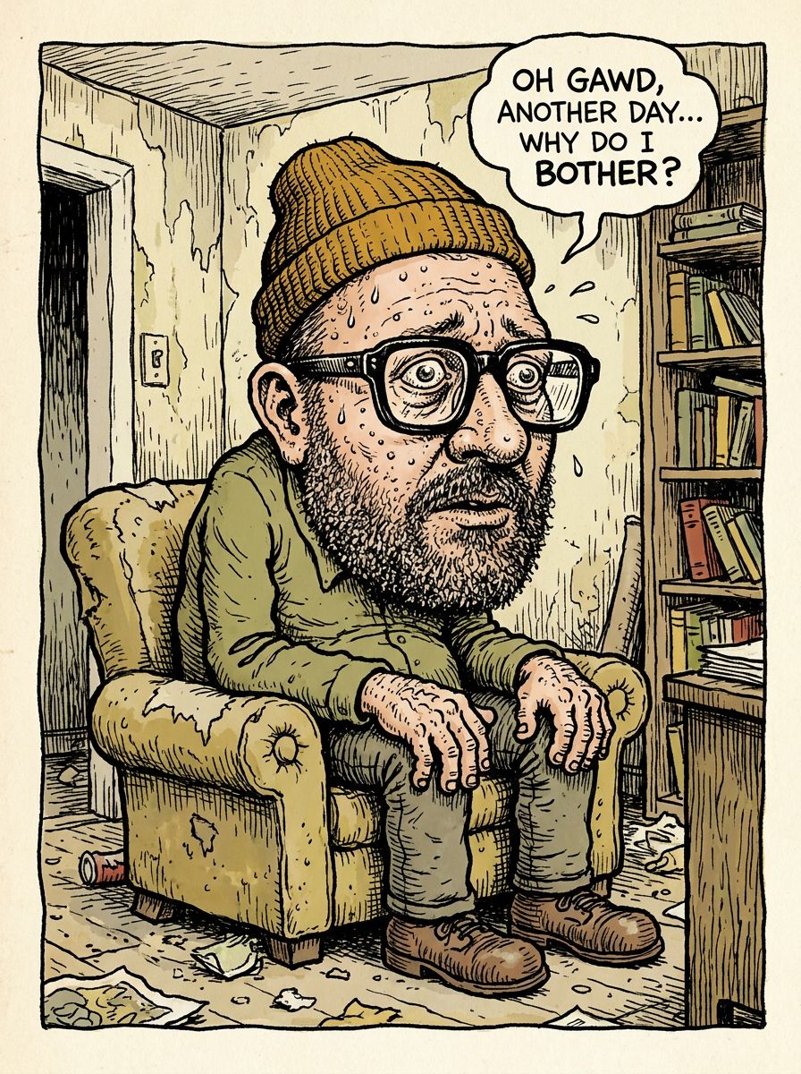 The person drawn in the style of Robert