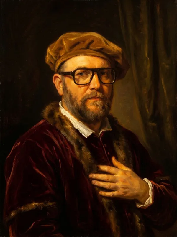 The person painted by Titian. Rich warm color