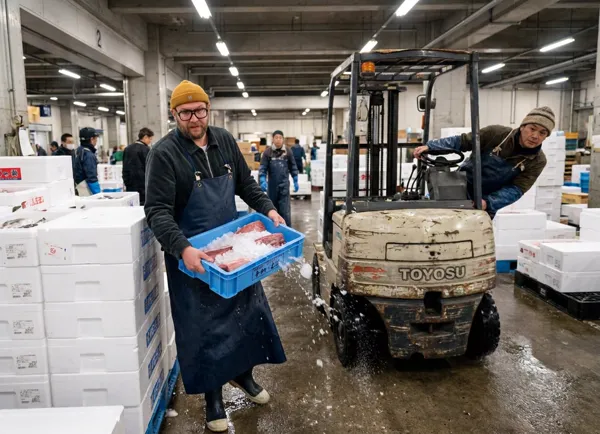 A Near Miss at Toyosu Fish Market