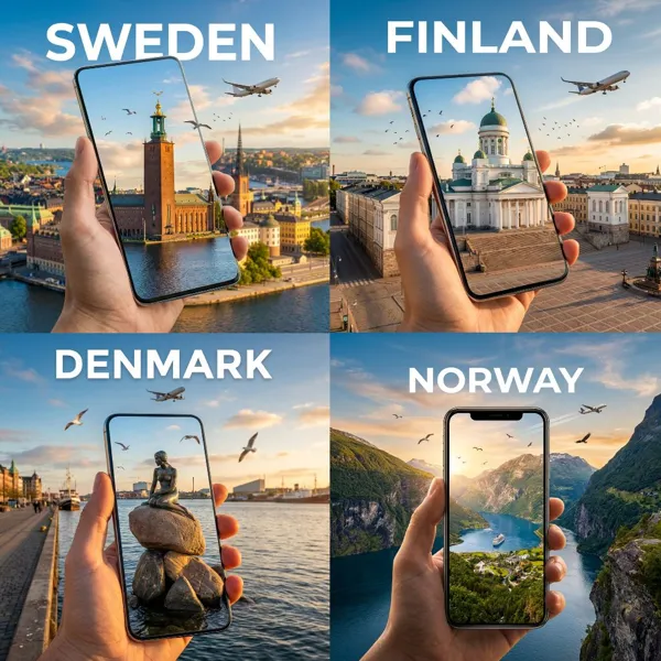 Four Nordic countries showcased through smartphone travel photography