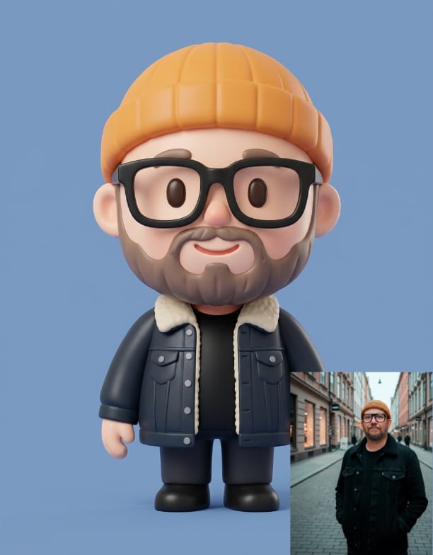 Cute 3D vinyl figurine character portrait